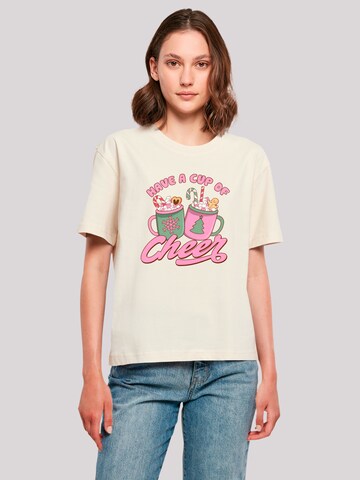 F4NT4STIC Shirt 'Have a Cup of Cheer Christmas Holiday' in Beige: front