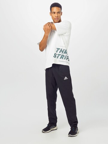 ADIDAS SPORTSWEAR Tapered Sportbroek 'Aeroready Essentials Stanford Tapered Cuff Embroidered Small Logo' in Zwart