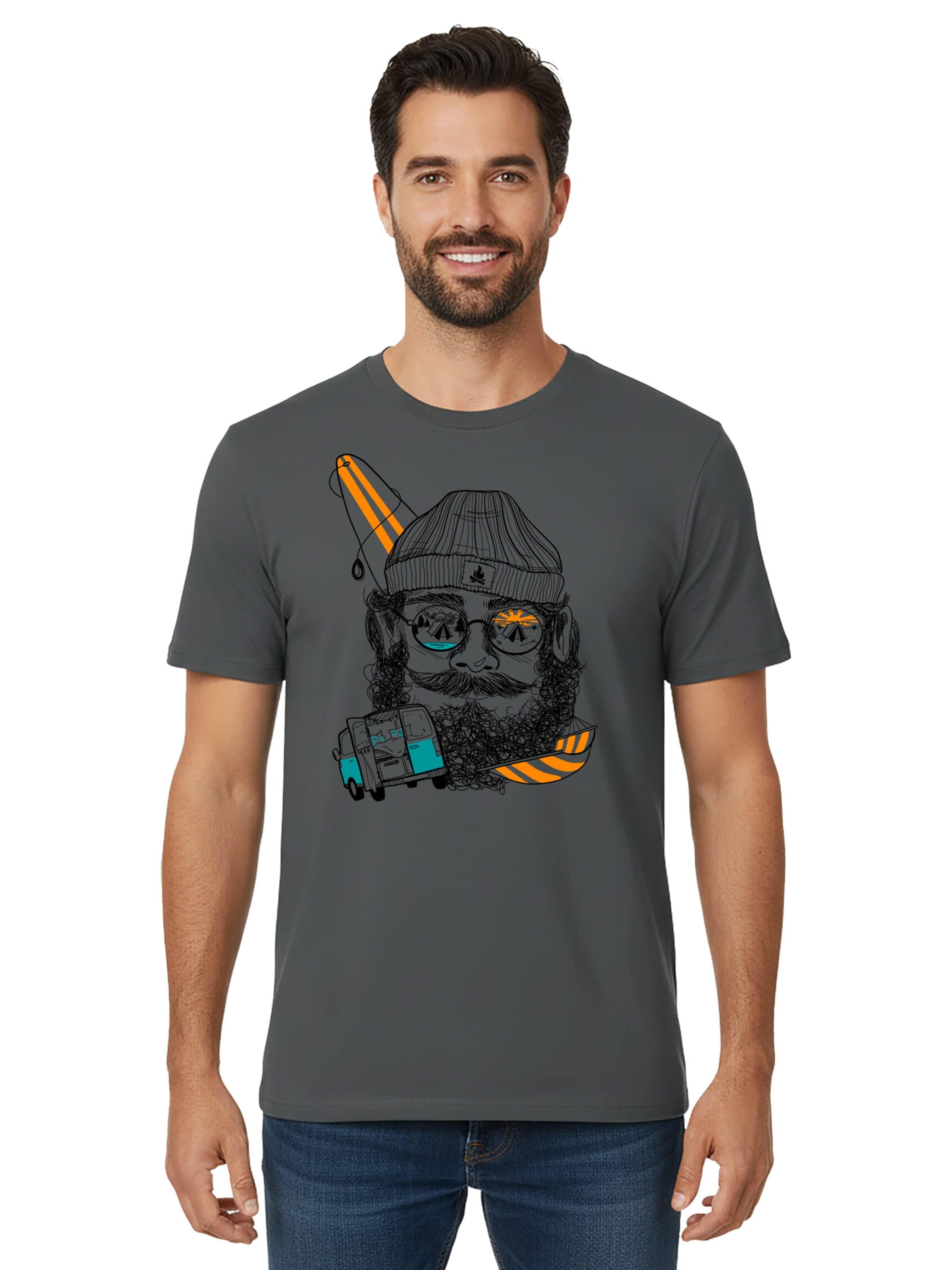 karlskopf Shirt 'CAMPER' in Grey