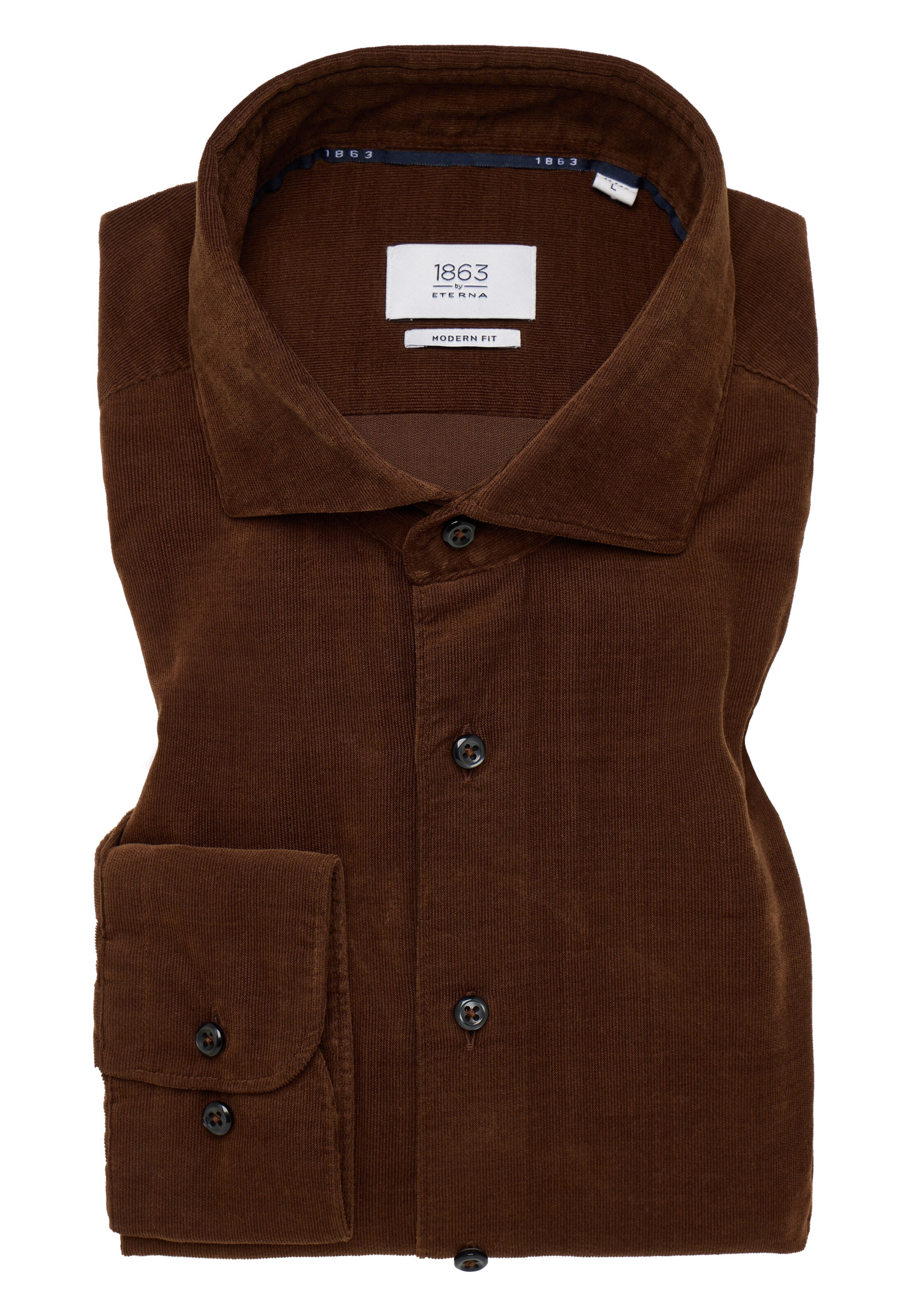 ETERNA Regular fit Zakelijk overhemd in Bruin
