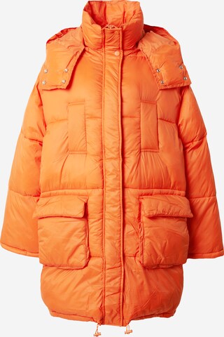 TOPSHOP Winter Coat in Orange: front