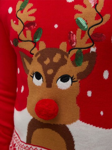 Pull-over 'ROSTYDEER' Vero Moda Girl en rouge