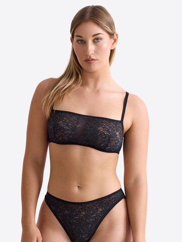 Erlich Textil Bandeau BH 'Iconic Lace' in Schwarz: Vorderseite
