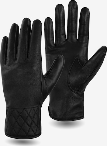 normani Full Finger Gloves 'Drammen' in Black: front