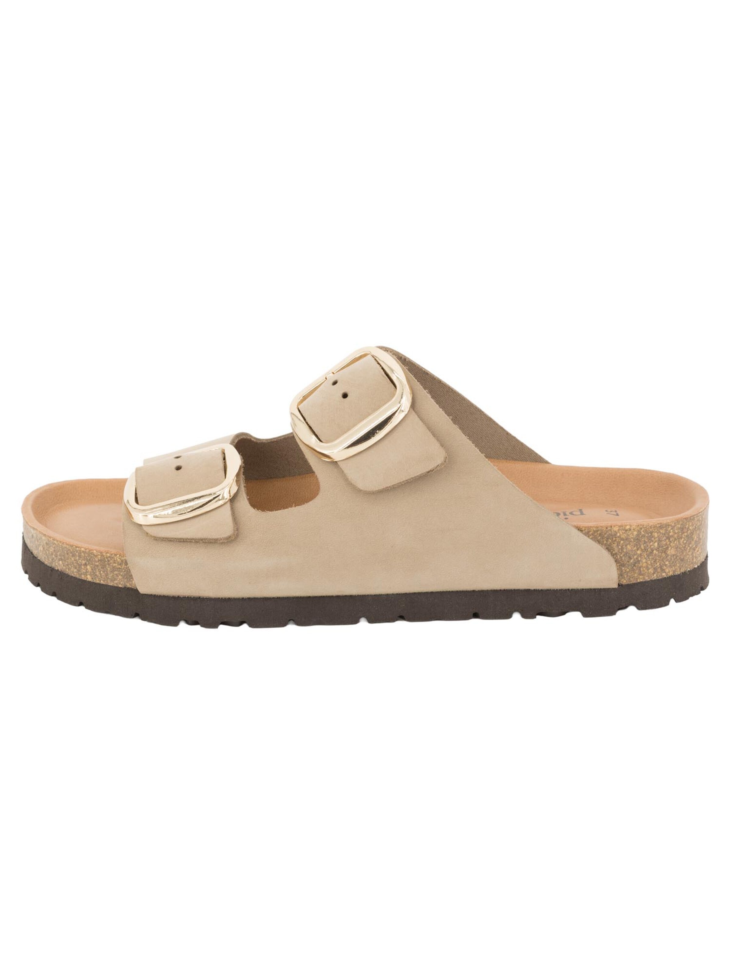 Piece Of Mind Muiltjes 'Comfort' in Beige: voorkant