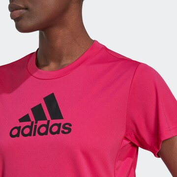ADIDAS SPORTSWEAR Funkční tričko 'Primeblue Designed 2 Move Logo' – pink