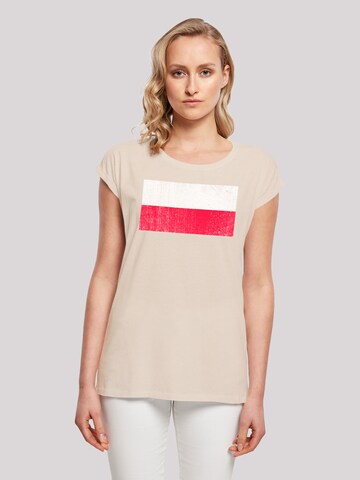 F4NT4STIC Shirt 'Poland Polen Flagge' in Beige: voorkant