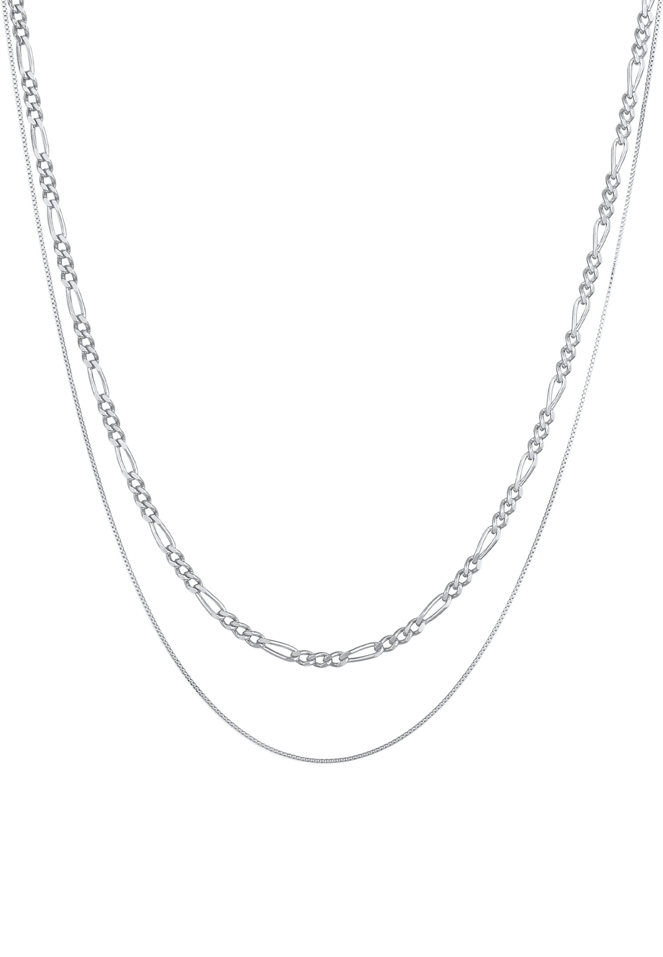 KUZZOI Halskette 'Layer' in Silber
