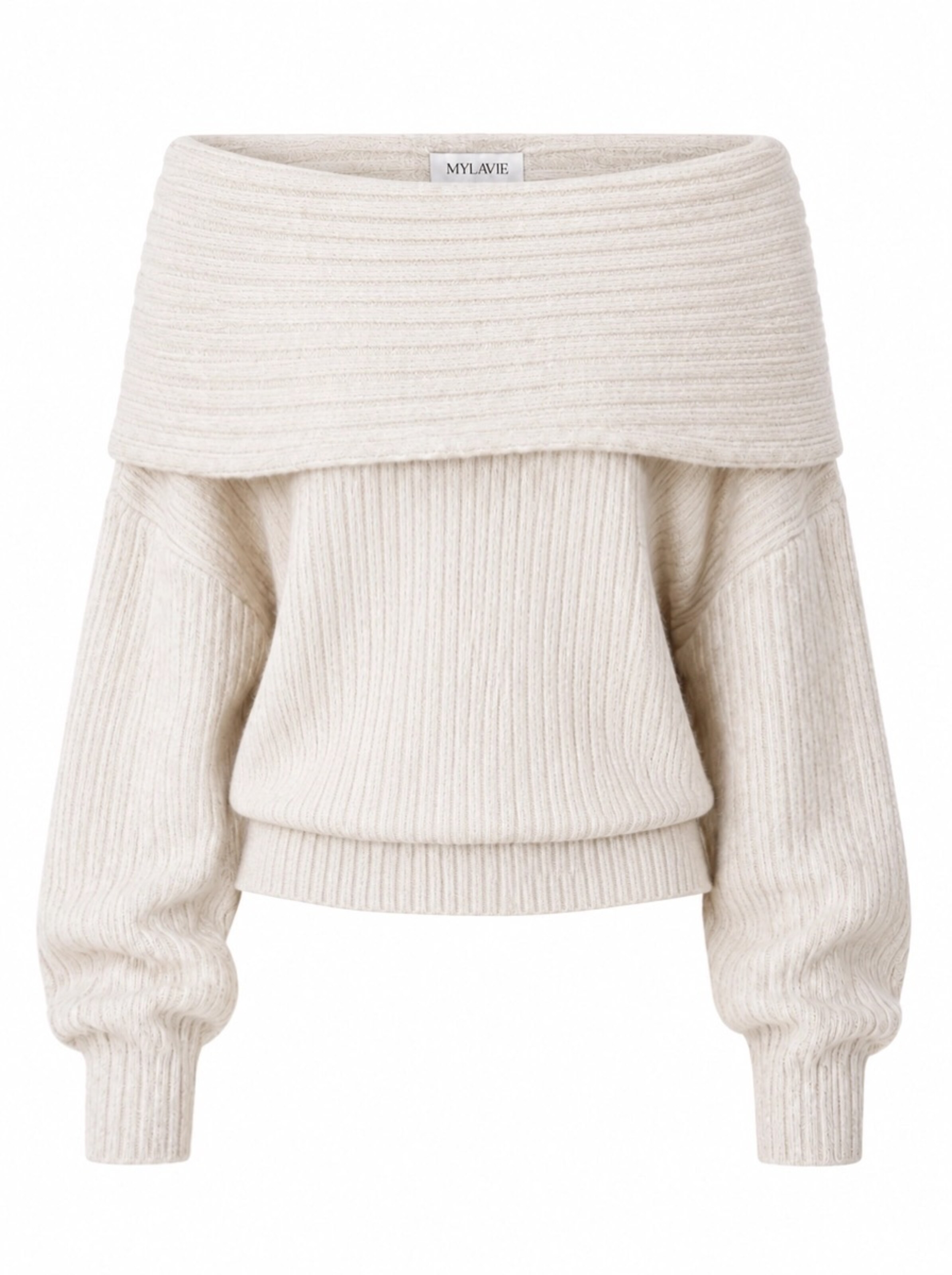 MYLAVIE by Sarah Harrison Trui in XS in de kleur Offwhite, Productweergave