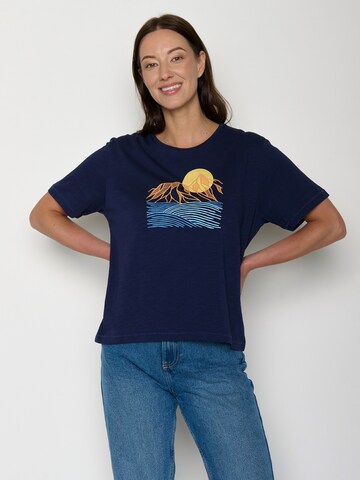 GREENBOMB Shirt 'Nova Mountain Scenery' in Blauw: voorkant