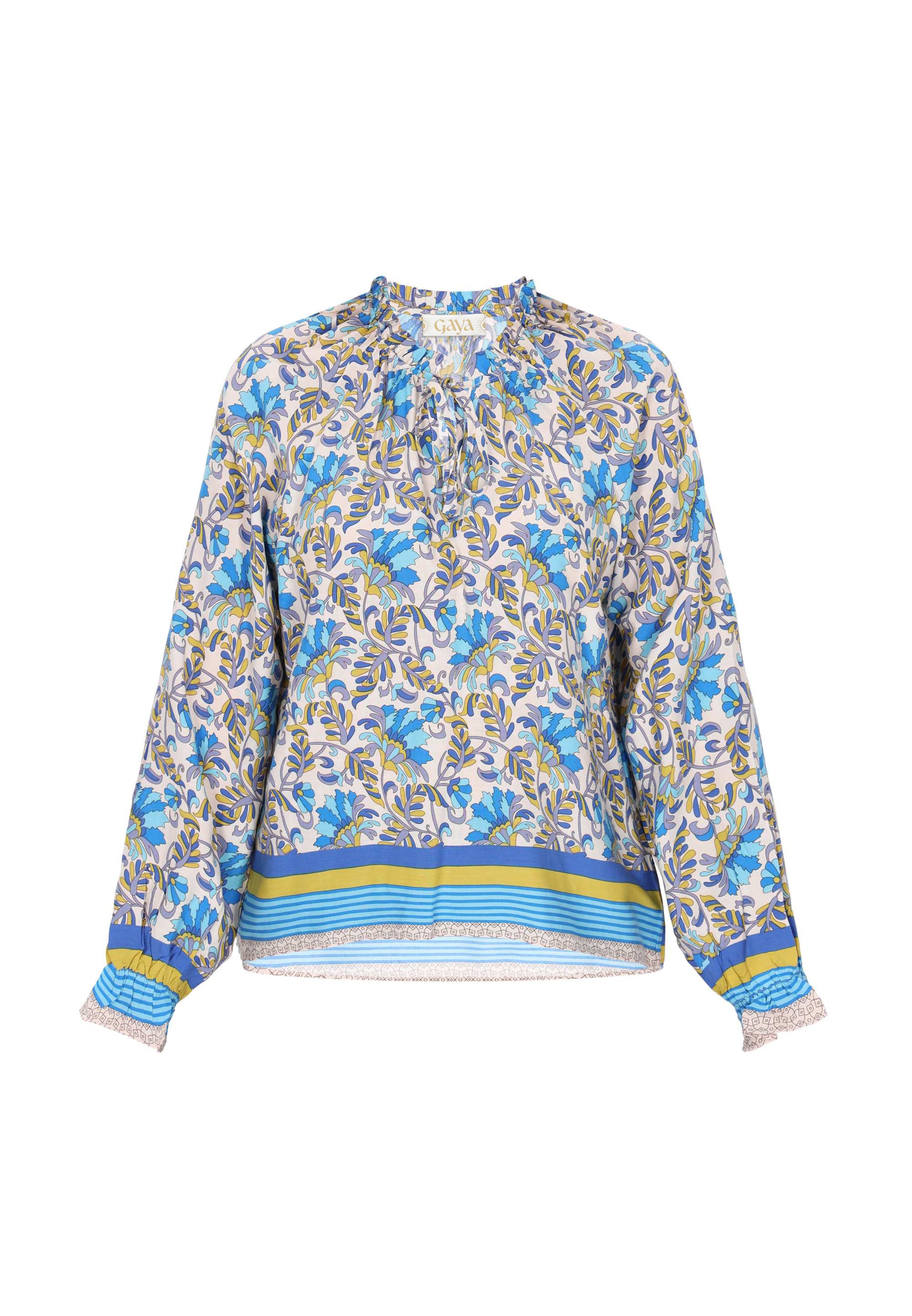 Gaya Blus 'Fashion Look' i kräm / blå / ljusblå / curry, Produktvy