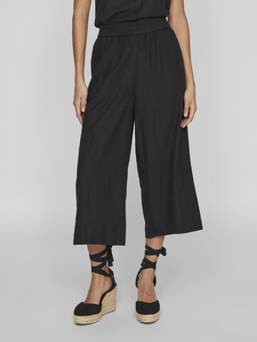VILA Wide Leg Bukser i sort: forside