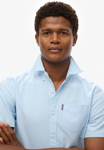 Superdry Regular fit Button Up Shirt in Blue
