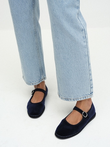 The Set Ballerina met riempjes 'Premium' in Blauw