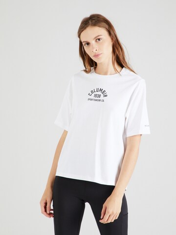 T-shirt fonctionnel 'North Cascades' COLUMBIA en blanc : devant