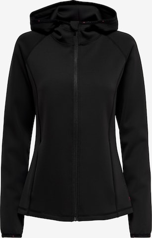 ONLY PLAY Athletic Zip-Up Hoodie 'Cara' in Black: front