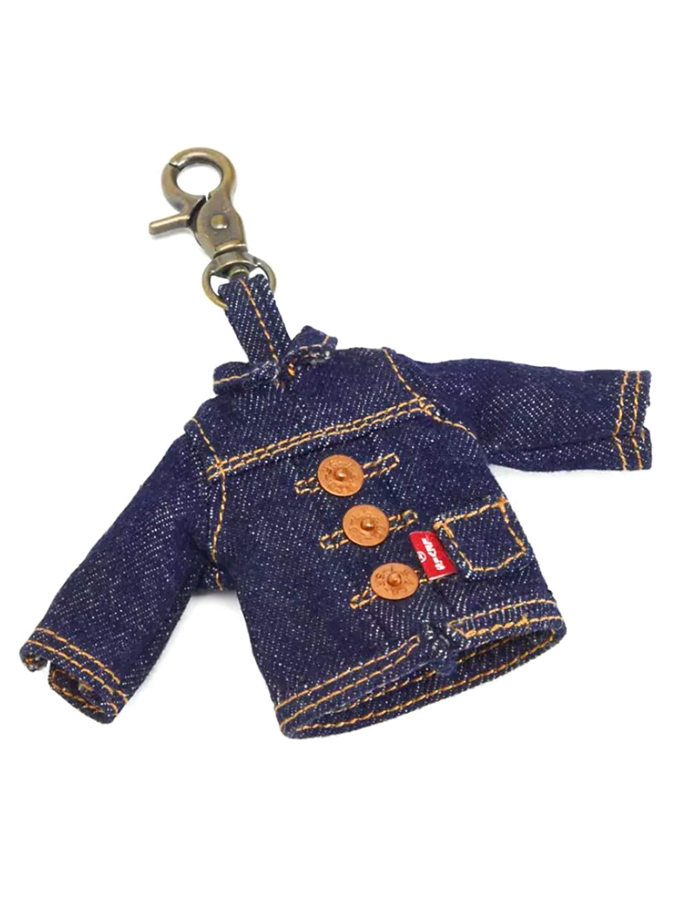 Portachiavi 'LEVI'S® MINI TRUCKER CHARM OCEAN INDIGO WASH' di LEVI'S ® in blu: frontale