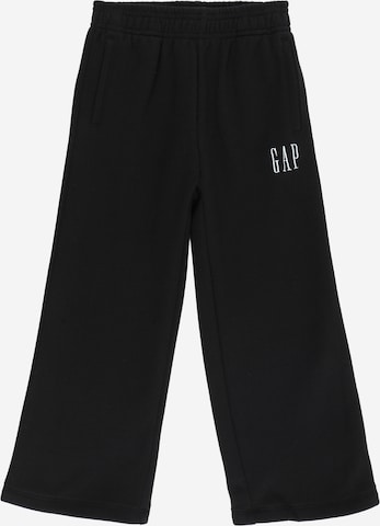 Wide leg Pantaloni de la GAP pe negru: față