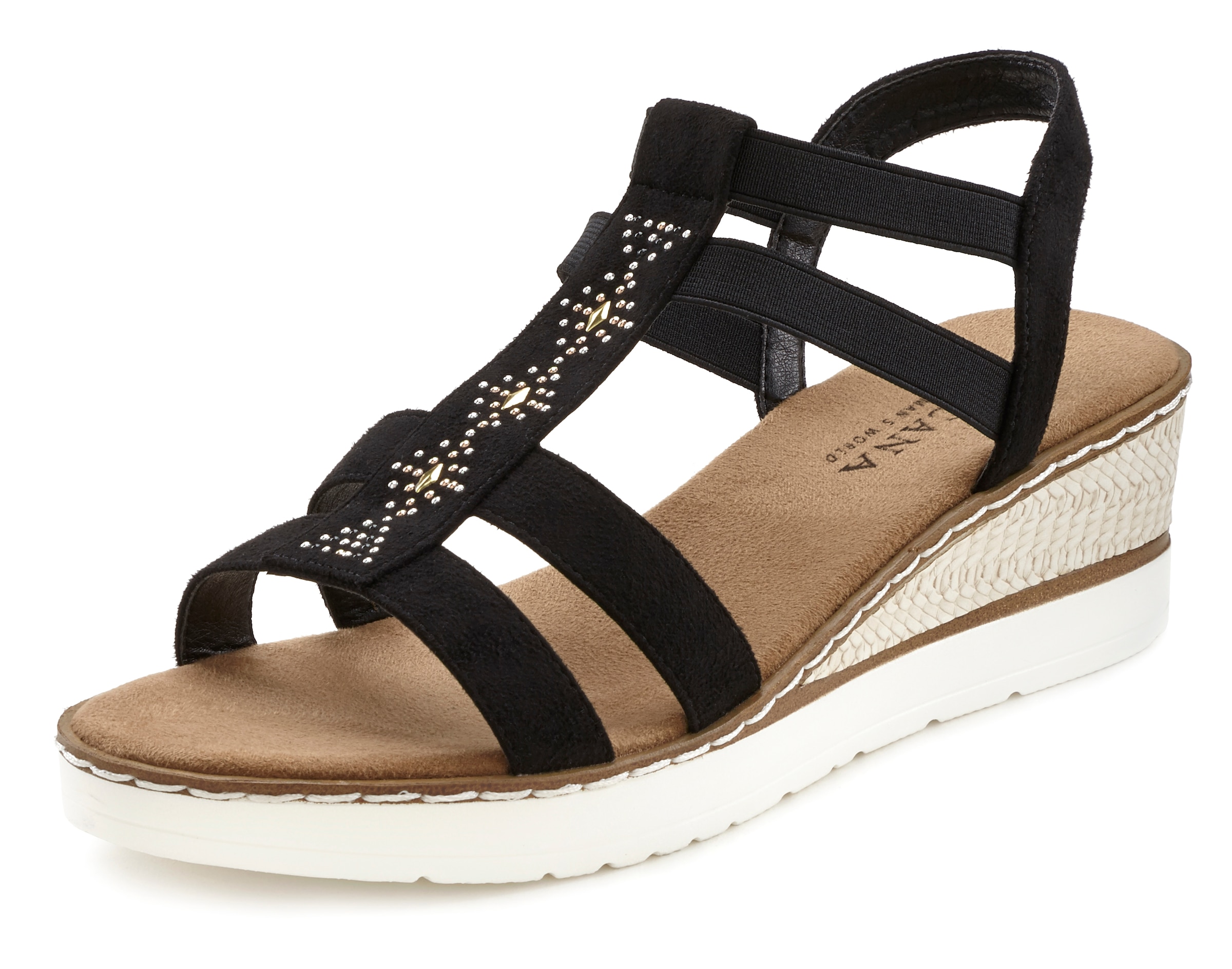 LASCANA Strap Sandals in Black: front
