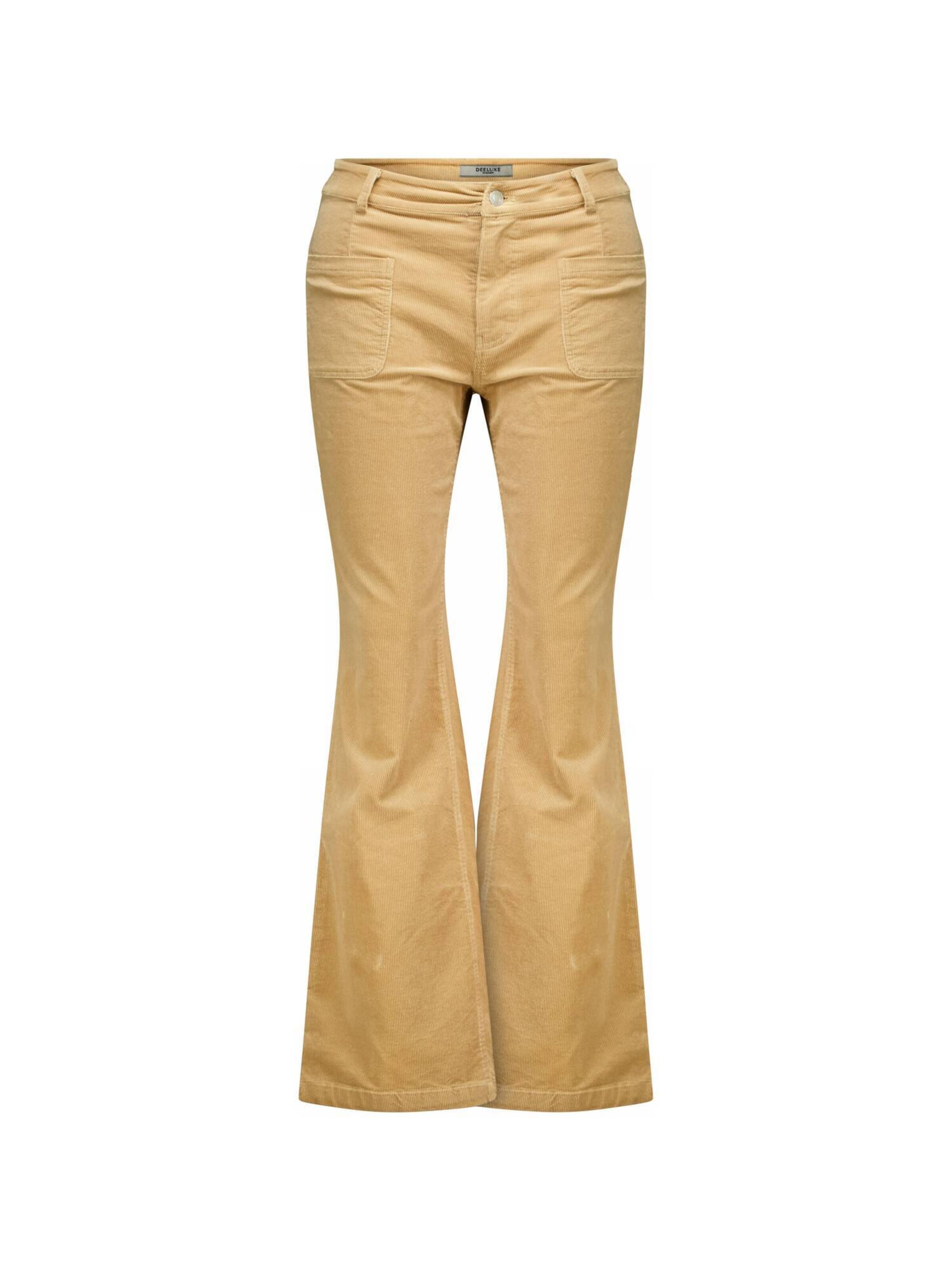 Bootcut Pantalon 'Sakari' Deeluxe en beige : devant