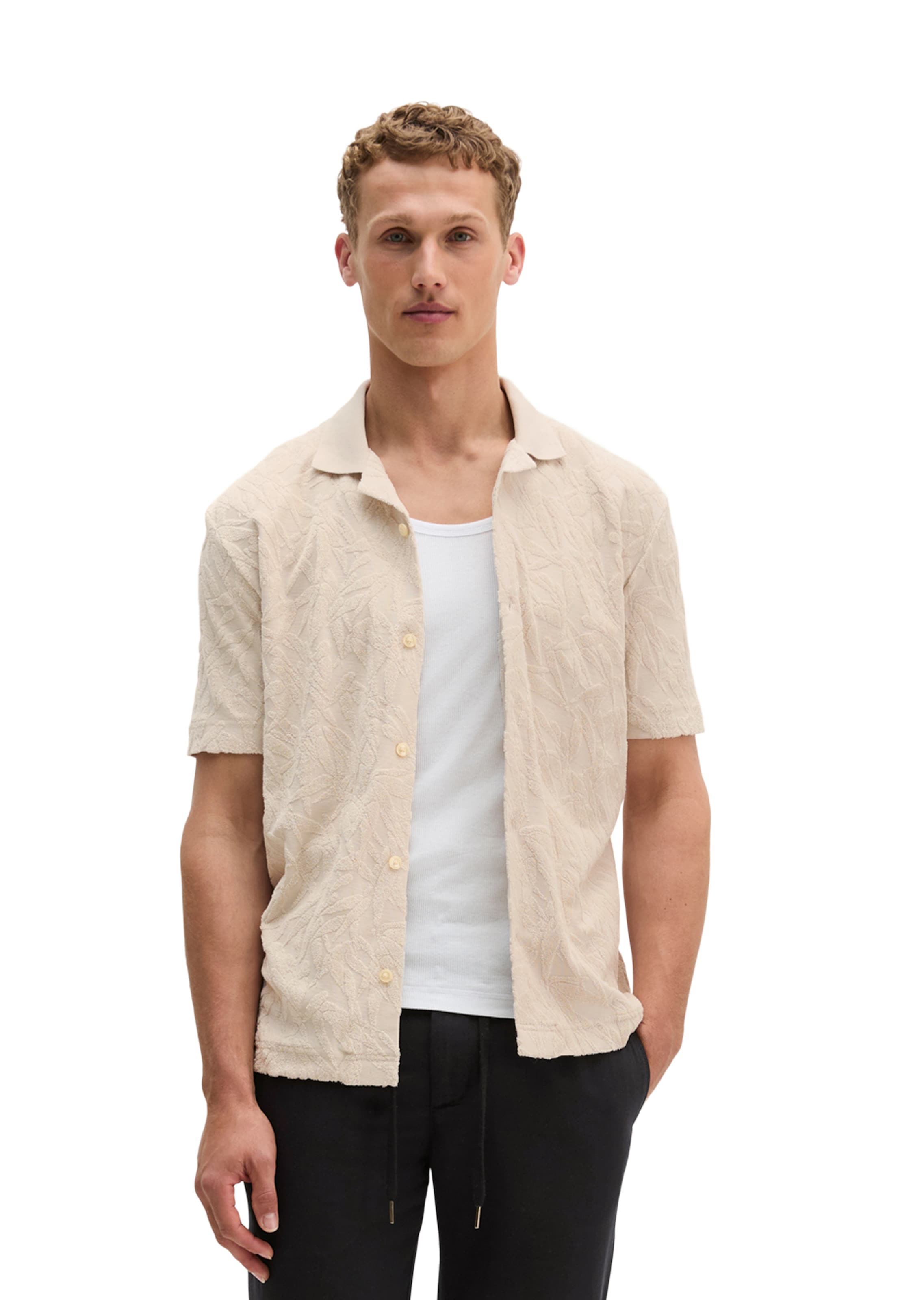 Coupe regular Chemise Marc O'Polo en beige : devant