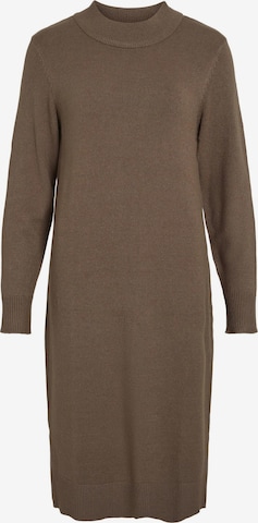 VILA - Vestido de punto en marrón: frente