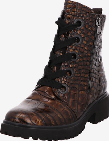 WALDLÄUFER Lace-Up Ankle Boots in Brown: front