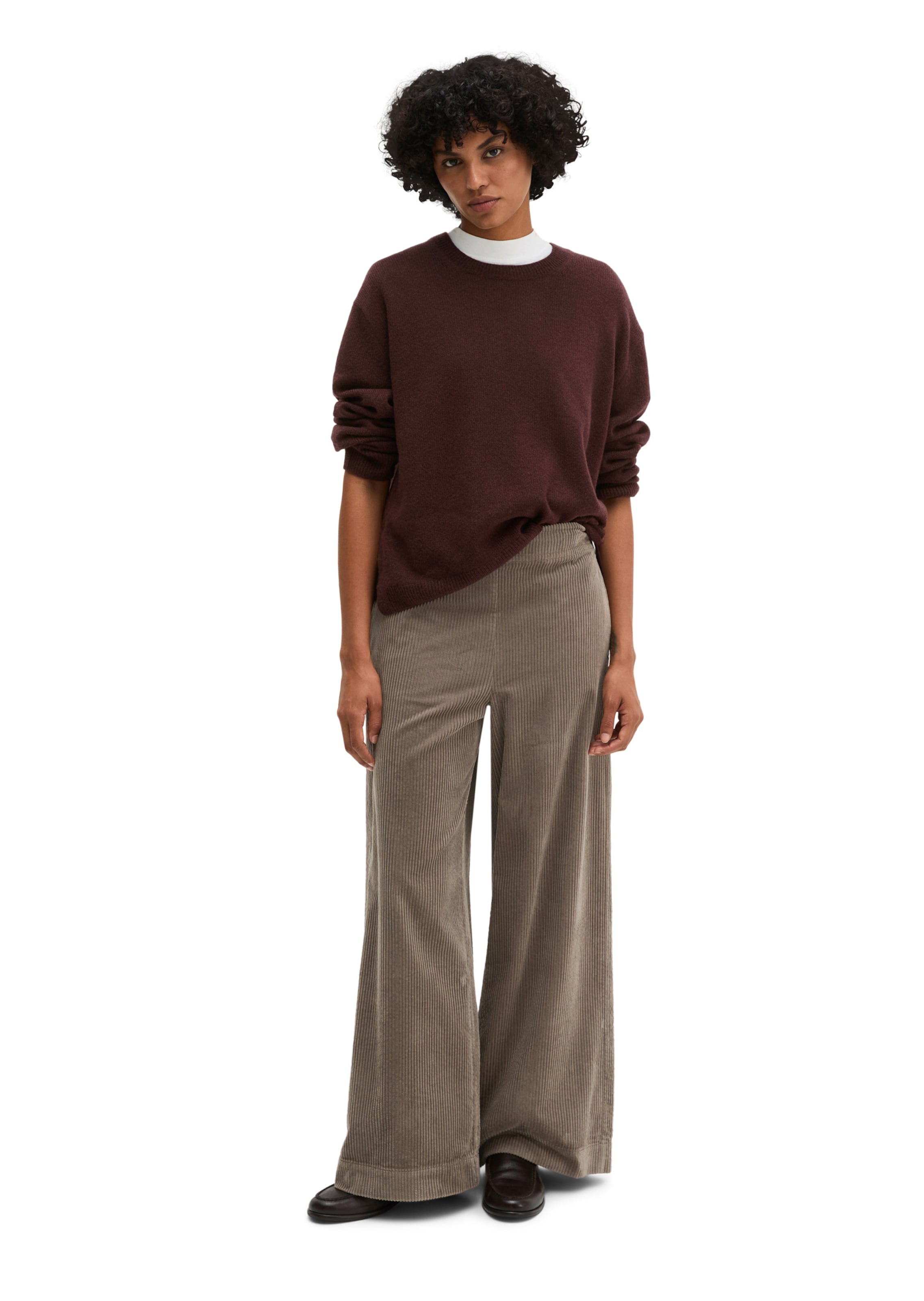 Marc O'Polo Wide leg Broek in Bruin