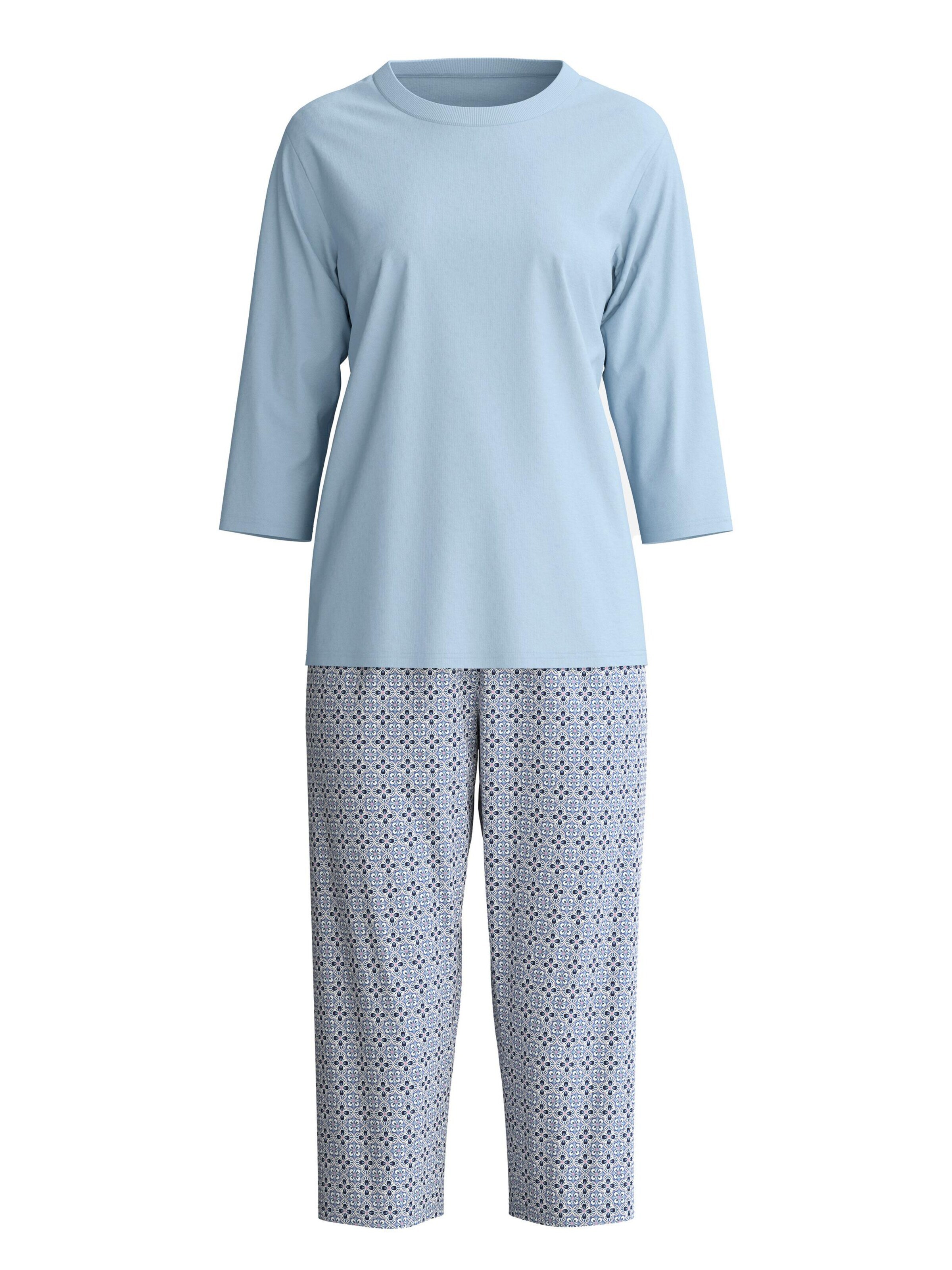 CALIDA Pyjama 'Cotton Special' in Grijs: voorkant