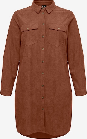 Vero Moda Curve - Vestido camisero 'VMCVILJA' en marrón: frente