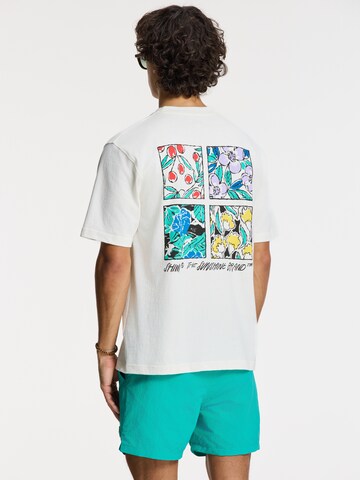 Tricou 'Finn Sketched Flowers' de la Shiwi pe alb: față