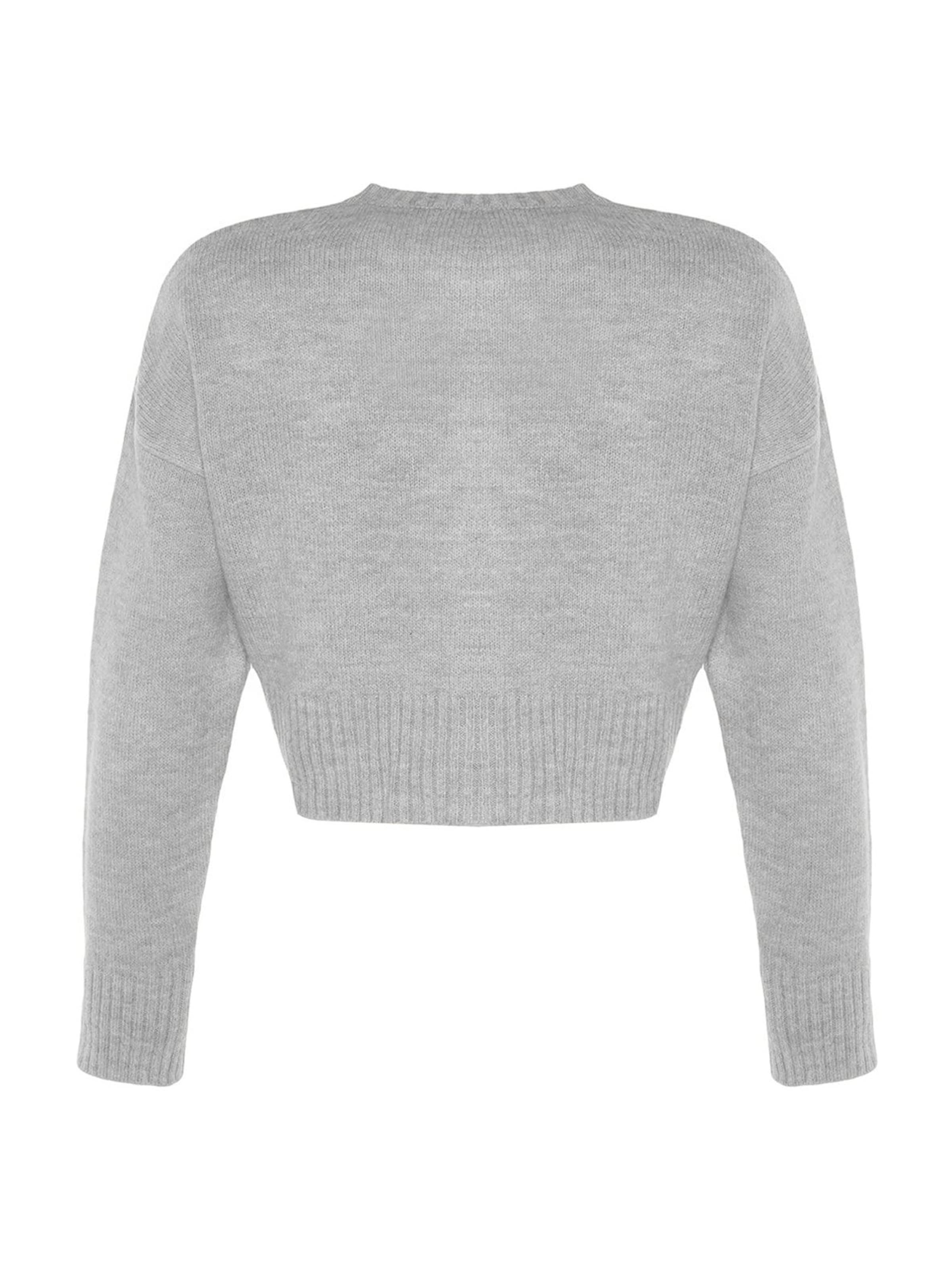 Trendyol Πλεκτή ζακέτα σε γκρι