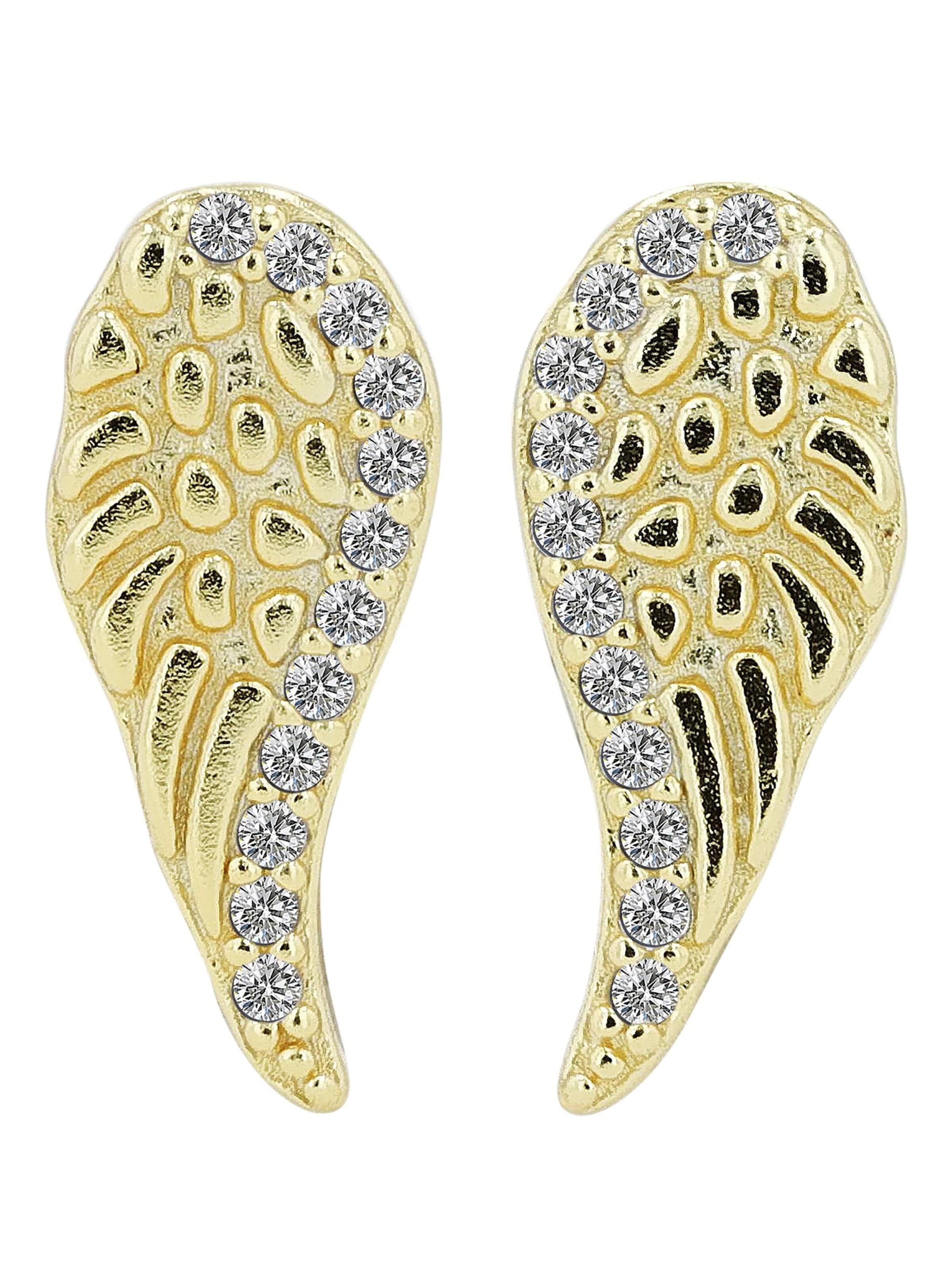 Akzent Earrings '"Gela" aus 925 Sterlingsilber, rhodiniert, langlebig' in Gold: front