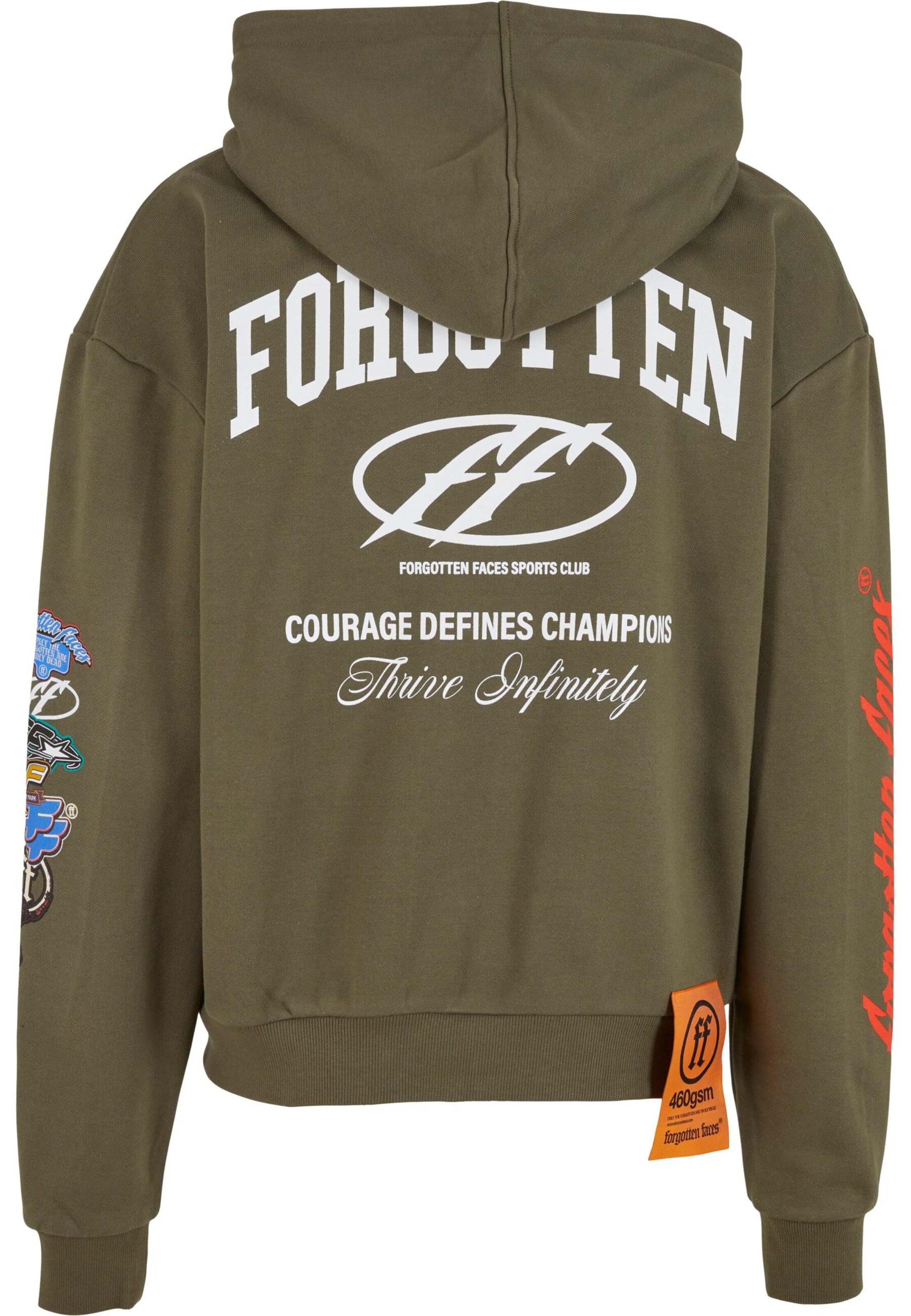 Forgotten Faces Collegetakki 'Courage Defines' värissä vihreä