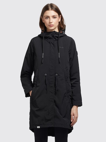 khujo Between-Seasons Coat 'Adda2' in Black: front