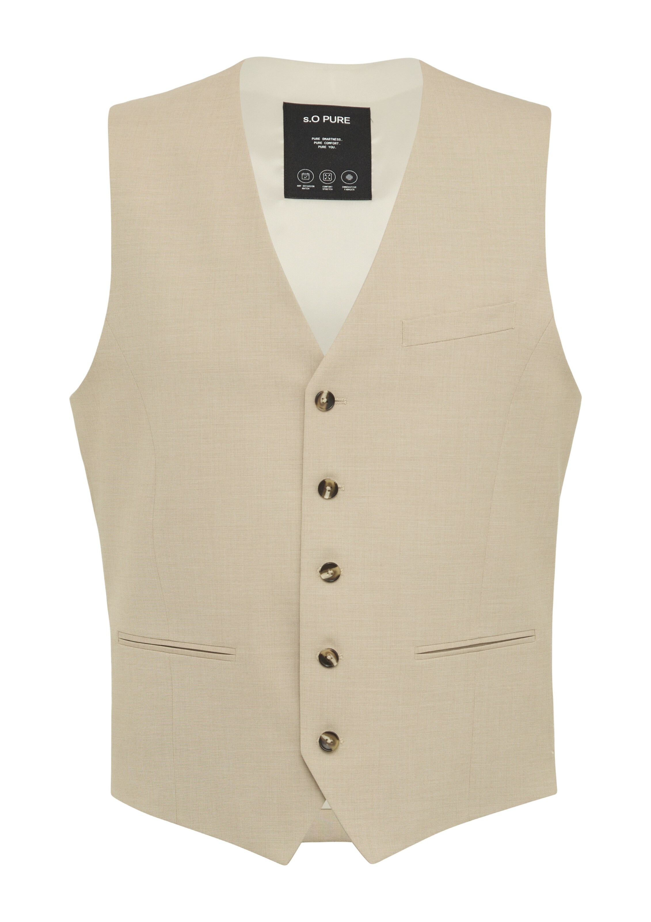 s.Oliver BLACK LABEL Gilet ' S.OPURE ' in Beige: voorkant