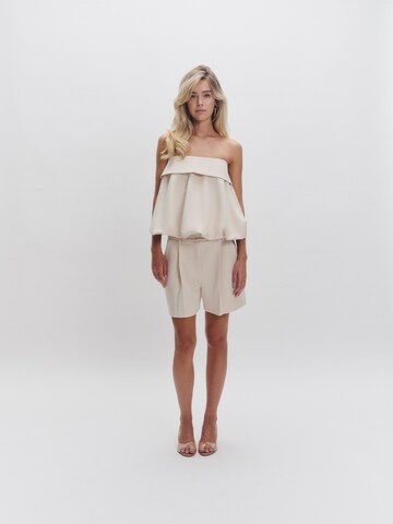 millane Loosefit Bandplooibroek in Beige