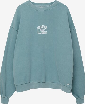 Sweat-shirt Pull&Bear en bleu : devant