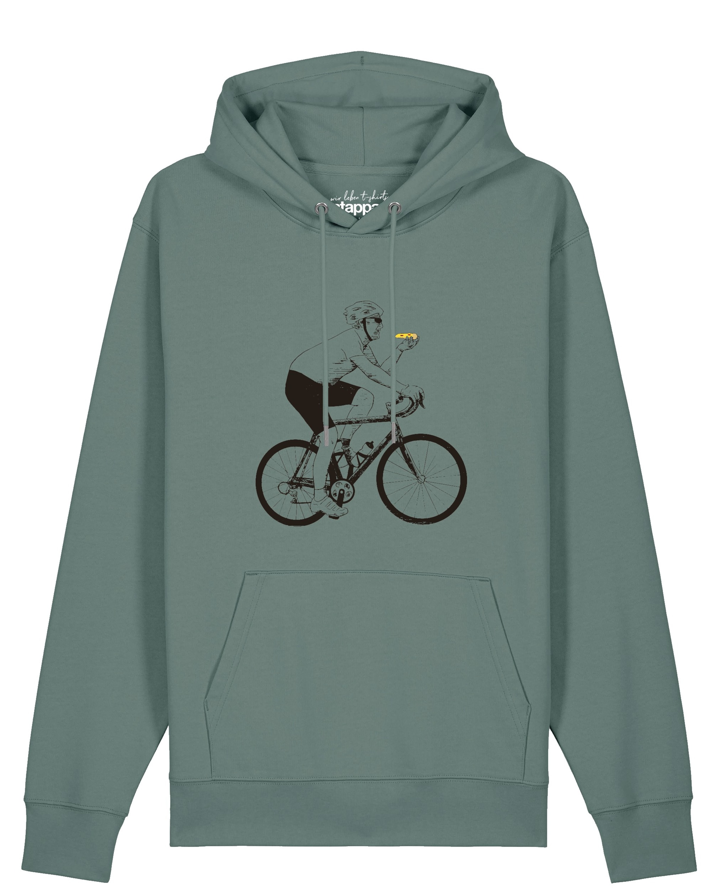 Watapparel Sweatshirt 'Fahrrad Und Pizza' in Groen: voorkant