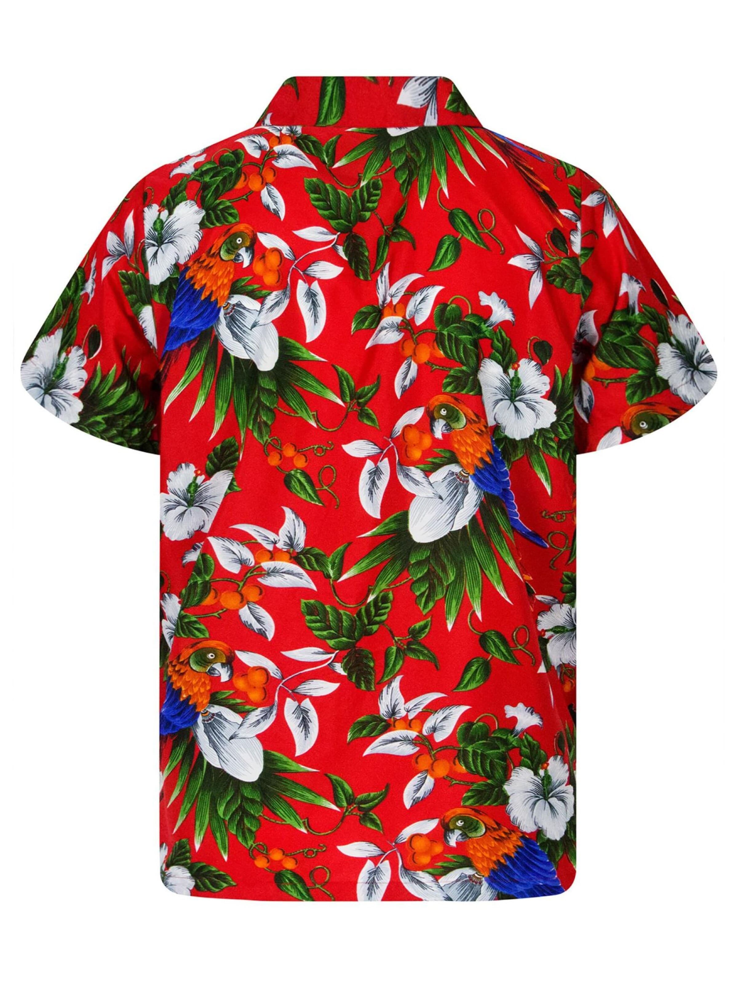 King Kameha Shirt 'Cherryparrot' in Rood