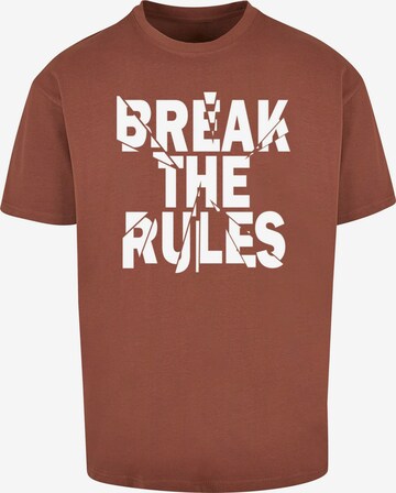Merchcode Shirt 'Break The Rules 2' in Brown: front
