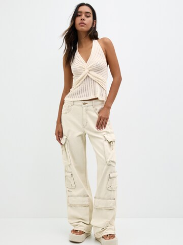 Pull&Bear Stricktop in Beige