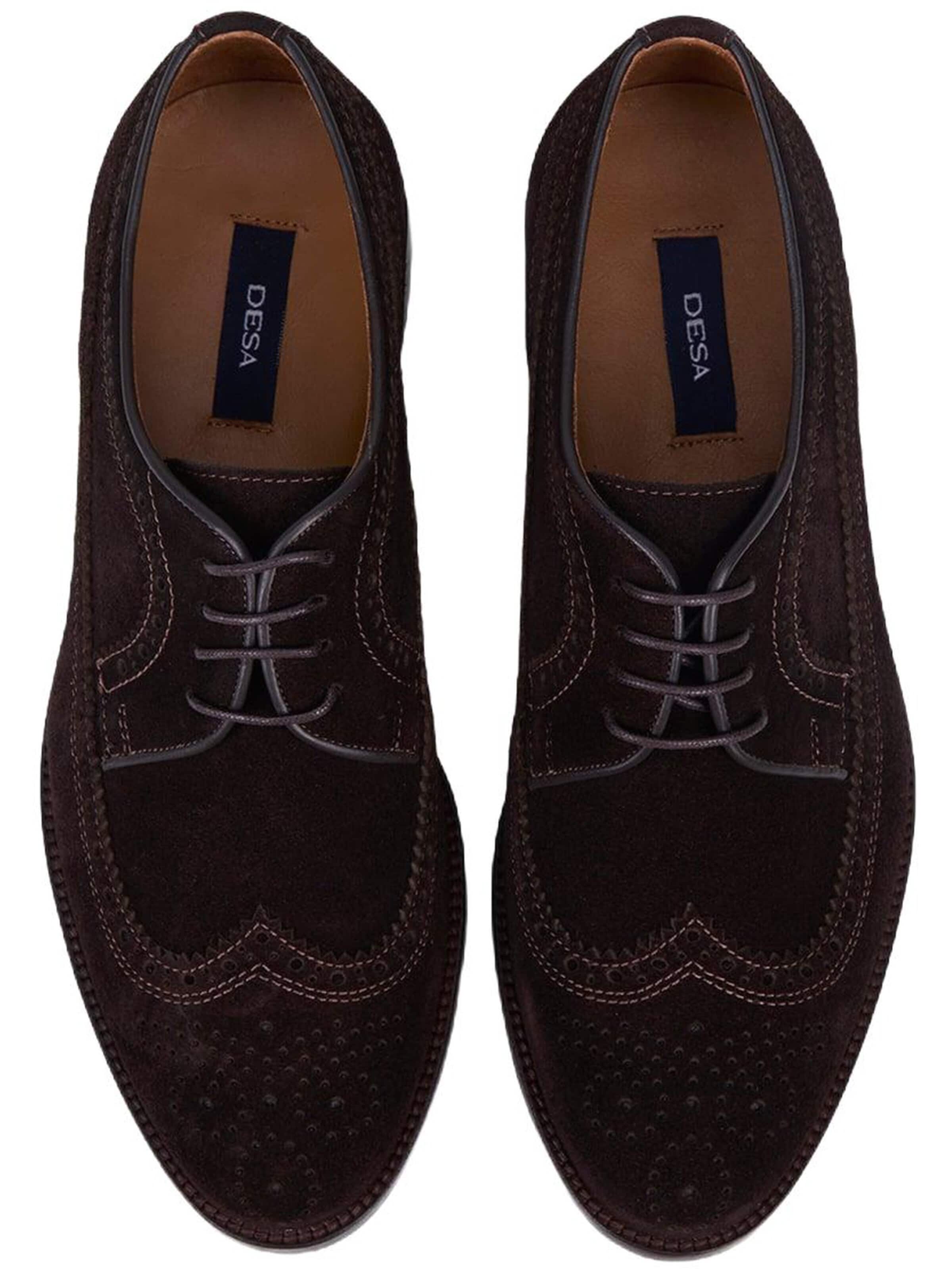 Chaussure à lacets 'DESA Herren-Wildleder-Brogue-Schnürschuhe' Desa en marron