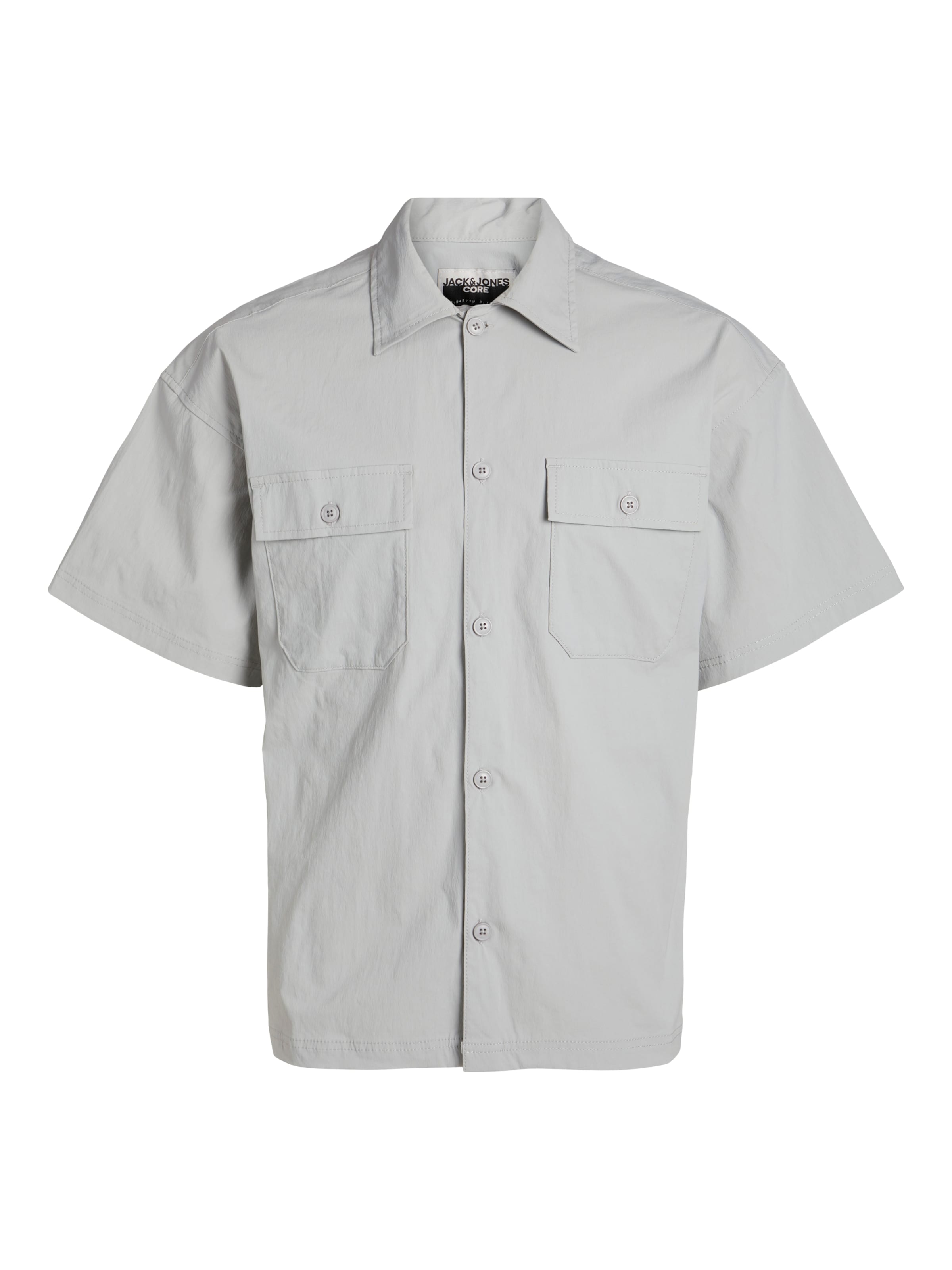 JACK & JONES Button Up Shirt 'JCOALTITUDE' in Grey: front