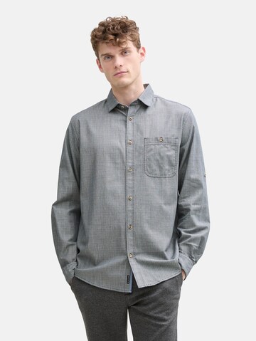 TOM TAILOR Regular fit Button Up Shirt in Blue: front