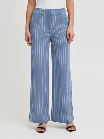 ICHI Wide leg Chino trousers 'IHKATE' in Blue: front