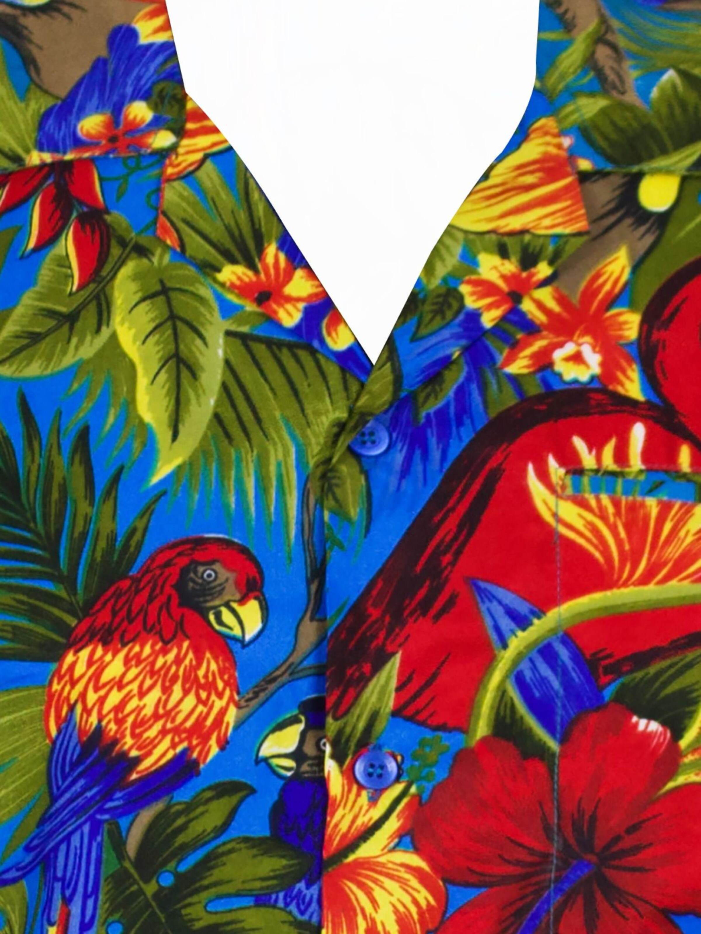King Kameha Shirt 'Jungle' in Blue