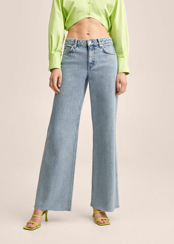 Wide leg Jeans 'Agnes' de la MANGO pe albastru: față