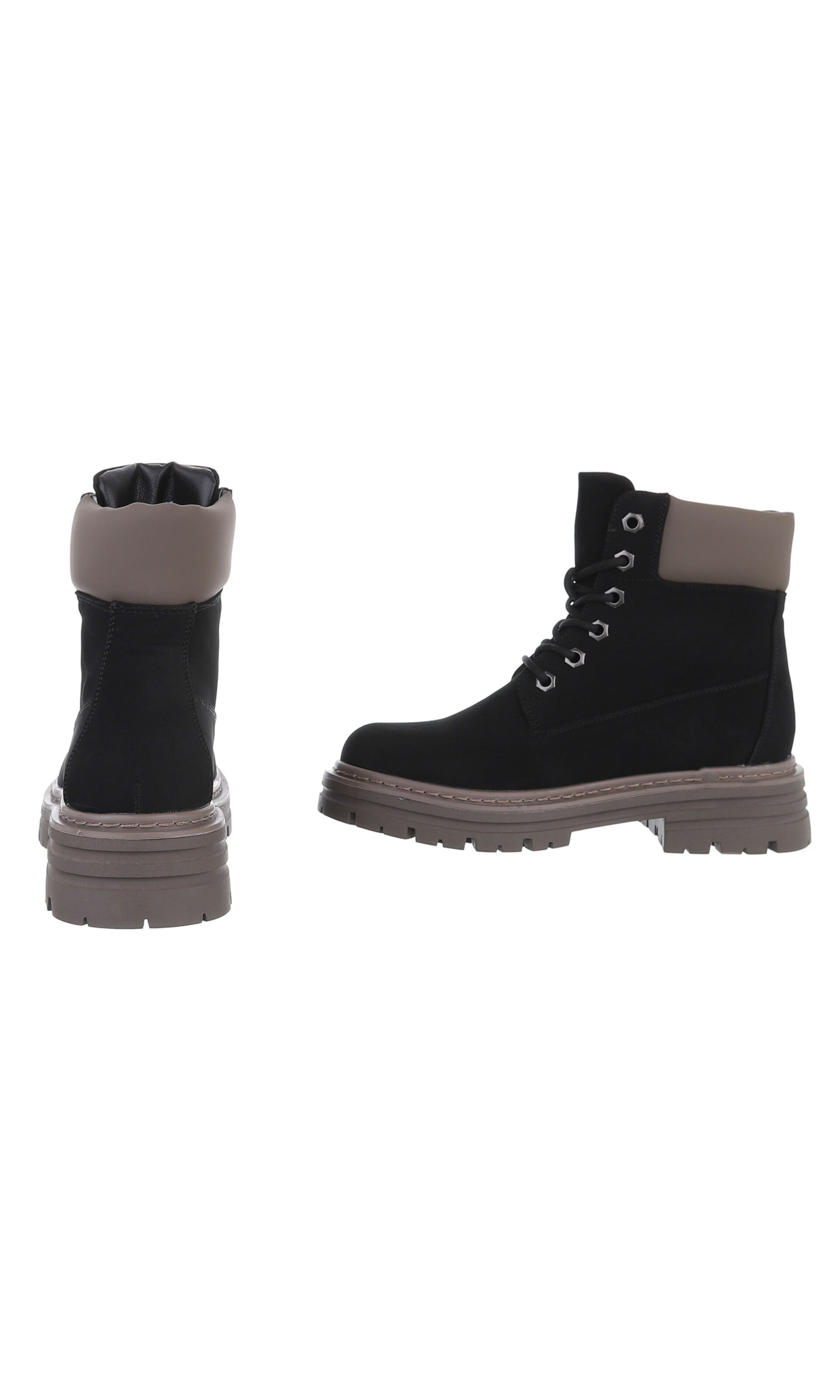 Ital-Design Schnürstiefelette in Schwarz