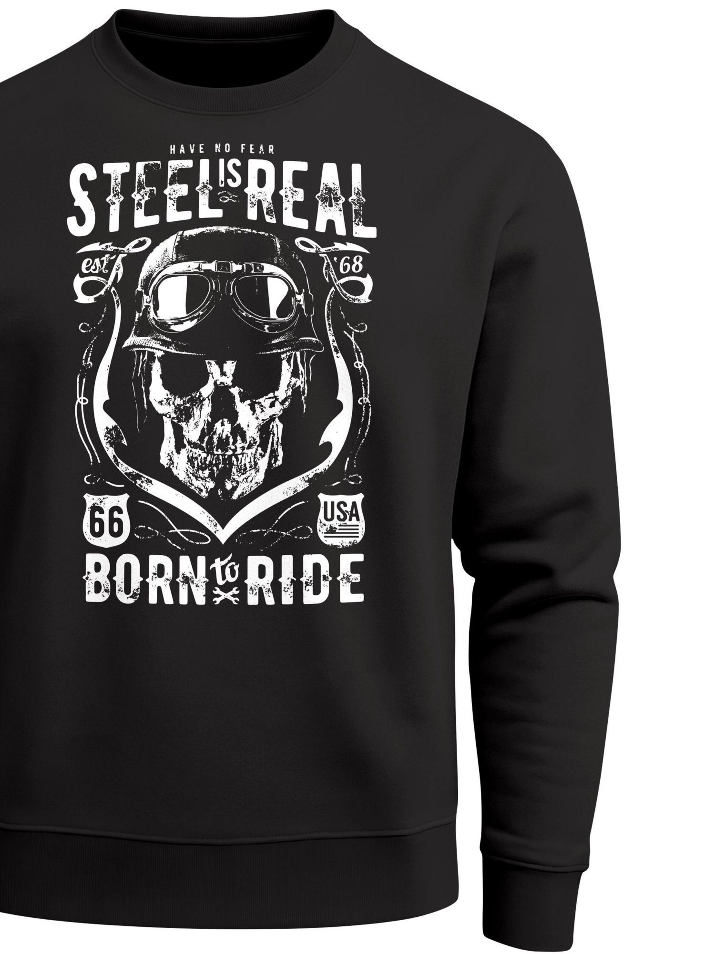 Neverless Sweatshirt 'Steel is Real' in Black